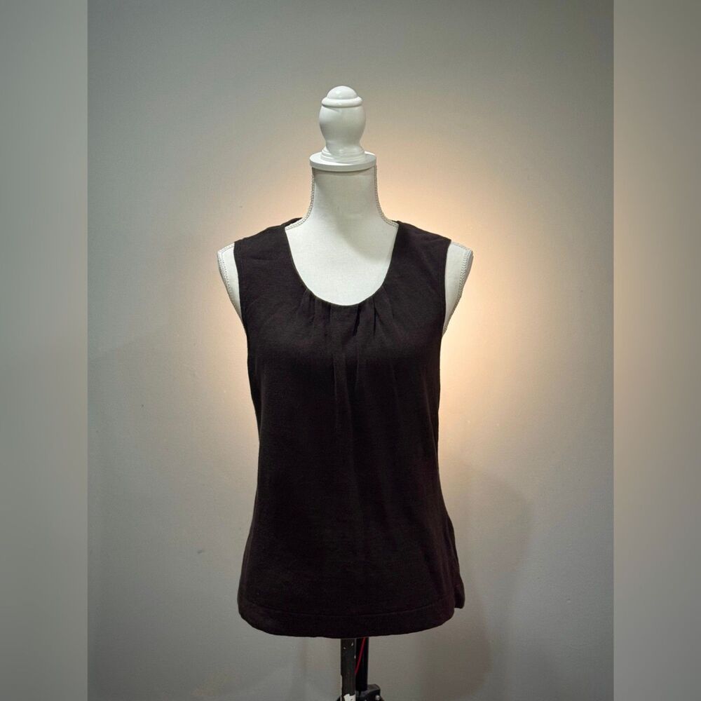 Brown Lafayette 148 Linen Sleeveless Sweater Size L VGUC